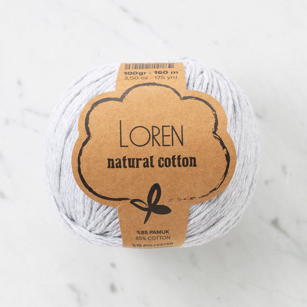 Loren Natural Cotton Açık Gri El Örgü İpi - R080